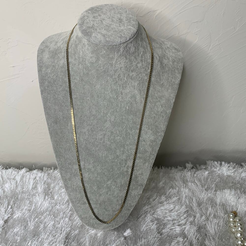 Vintage 90s Gold Serpentine Link Necklace 33" long